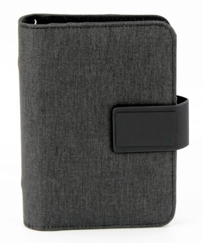 Stop Ocean Plastic 16300 Systemplaner A6 RPET JAVA, Schreibmappe aus recyceltem PET, Kalender, Planer, 3-sprachig, Magnetverschluss, Stiftschlaufe, Visitenkartenfächer, ca. 13 x 18,5 x 3,5 cm, grau