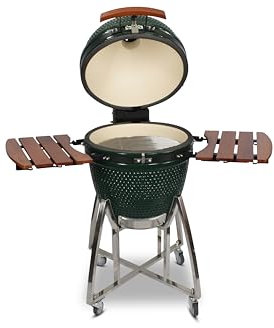 Kamado CL-21 Profi Keramik Grill Grün, Grilldurchmesser 55cm, Grillrostdurchmesser 46cm, BBQ Grillei Holzkohlegrill Grill Keramikgrill