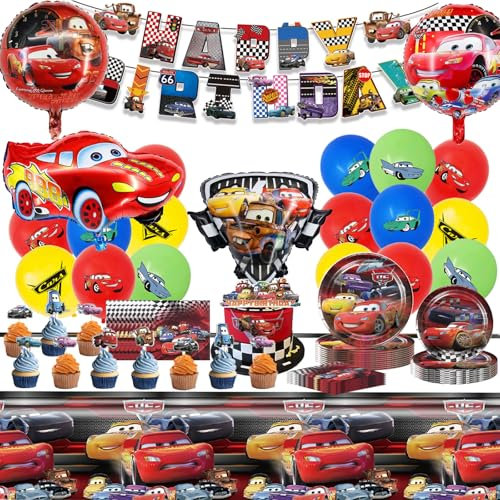 79 Decorazioni Compleanno,Cartoon Addobbi Festa Compleanno,Addobbi Compleanno Ragazzo,Decorazioni di Compleanno per Bambini,Banner, Compleanno Piatti,Tovaglioli,Palloncino Foil