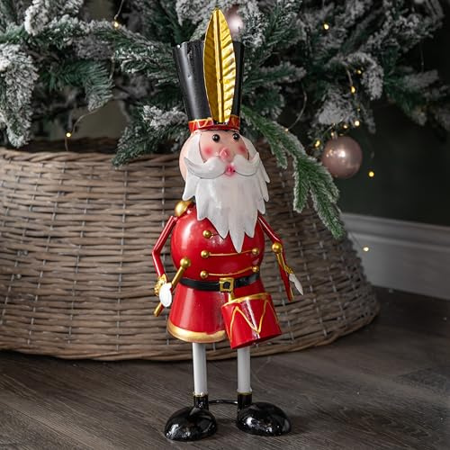 Samuel ALEXANDER 44cm Hand Painted Metal Christmas Captain Santa Decoration