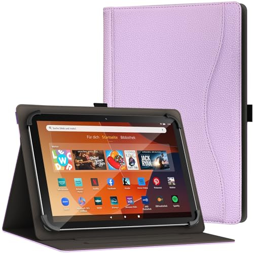 XunyLyee Universal 10 inch Tablet Case for Android 16 15 Tablet | Android 10.1 11 inch Tablet Case, Multi-Angle Viewing Stand Cover with Pocket, Lilac Purple