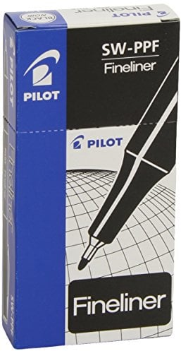Pilot Fineliner 1.2 mm Tip - Black, Box of 12
