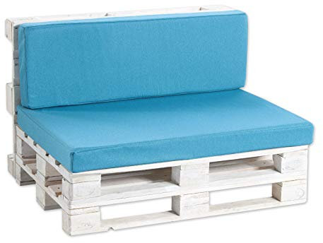 Gutekissen® Palettenkissen Palettenauflagen PF Set (Sitzkissen 120x80 + Rückenlehne 120x40, Himmelblau)