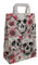 Papiertragetaschen mit Flachhenkel Skulls & Flowers 22 + 10 x 31 cm (10 Stück)