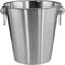 GEEZY Stainless Steel Ice Bucket with Handles, Premium Wine Cooler, Champagne & Beer Bucket for Parties, Stylish Bottle Cooler for Events, Durable Silver Design, 21cm Height