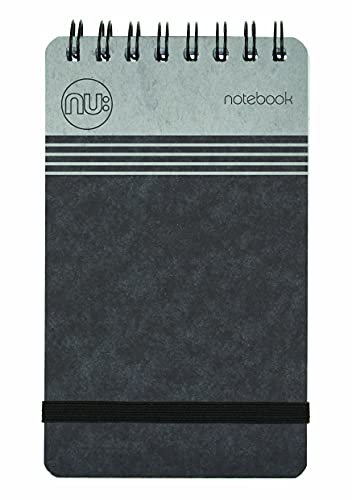 nu: Notizbücher – Craze Cloud Range – A7 schwarzes Notizbuch – Spiralbindung – Schreibwaren-Notizbücher – linierter Notizblock – 110 Seiten