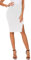 Damen Business Solide Hohe Taille Bleistiftrock Seitenschlitz Dehnbar Bodycon Midirock Knielang (L, Weiß)
