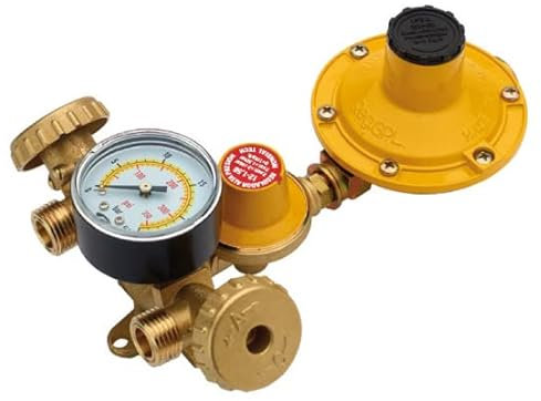 Mini Centralina Manometro Y 2 Bombole Gas Gpl 1 Stadio 8-12kg 2 Stadio 4kg