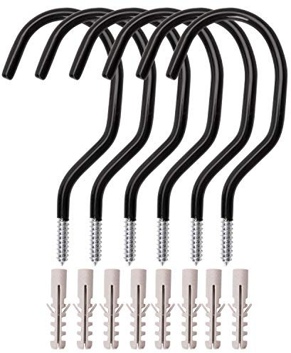 LIVEGREEN 6 Pack Bike Hooks, Heavy Duty Bicycle Storage Hooks Set Storage Hooks Wall Mounted Hook Set for Mountain/Road Bikes