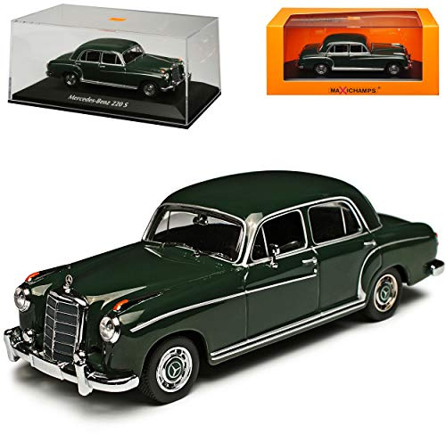 Mercedes-Benz 220 S Ponton Limousine Dunkel Grün 1954-1959 1/43 Minichamps Maxichamps Modell Auto