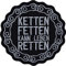 Motorrad Aufnäher KETTEN FETTEN KANN LEBEN RETTEN Biker Aufbügler/Patch/Flicken zum annähen/aufbügeln | Mechaniker Bügelbild Applikation für Motorradzubehör | 88x88mm