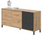 Tendencio Buffet 2 Portes + 3 tiroirs Brook Style Industriel avec Effet Bois Vieilli Vintage