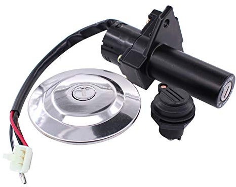 HouYeen Motorcycle Ignition Switch Key Seat Barrel Lock Fuel Gas Cap Kit for Yamaha YBR125 YBR 125 2005-2014