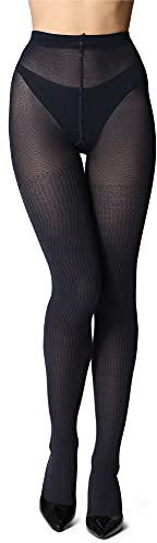Bellivalini Collant Lingerie en Coton Femme BLV-1115 (Bleu Foncé, L)