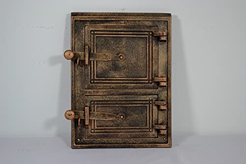 Euro Sezam - Puerta de horno de hierro fundido - Puerta de horno gruesa - Puerta de horno de pizza - DZ058-2 puertas - 26 x 35