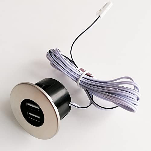 kalb | Einbau USB-Hub, Edelstahl, Steckdose für Smartphone, Tablet, E-Reader Möbeleinbau 12V