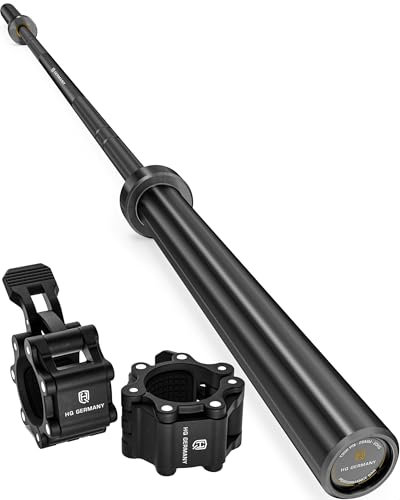HQ Germany® Langhantelstange 50mm [220cm, 20kg] - Profi Allrounder Langhantel 20kg - Olympia Langhantel 50mm, Gewichtsstange, Olympic Barbell Bar - Schwarz