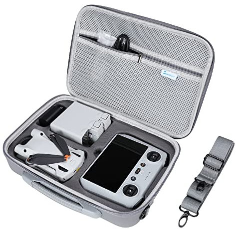 Skyreat Mini 3 Pro RC Tasche, Tragbare PU Leder Portable Travel Case Tragetasche für DJI Mini 3 Pro Zubehör mit DJ RC Controller und anderem Zubehör (DJI RC)