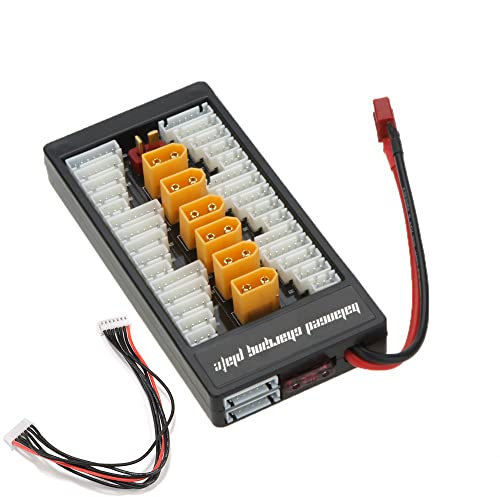 WANGCL RC XT60 Parallel Charging Board Balance Charger Expansion T Plug Compatible with 2-6S LiPo Batteries