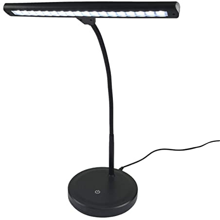 Extra Wide Piano Music Lamp- 18 LED Light for Piano, Desk, Reading, Crafting, Includes Wall Plug Adapter