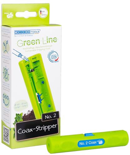 WEICON TOOLS Pelador de Cable Coaxial No. 2 Green Line | Materias primas sostenibles | Pelado de cables coaxiales de 4,8-7,5 mm