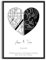 Geschenk Geteiltes Herz Hochzeit Bild personalisiert mit Landkarten und Namen | schwarz weiss | Fernbeziehung | Herz-Kunst für Paare, Mann & Frau | Geschenkideen