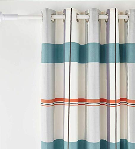WHITNEY 92 cm-430 cm Extra Lange Gardinenstange, Kein Bohrer erforderlich Ausziehbare Gardinenstange aus Edelstahl Extra lange Spannvorhangstange für große Fenster, Duschraum, Schränke, Weiß-1