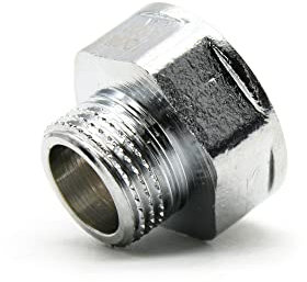 DOJA Barcelona | Mamelon 15/21-12/17 | Adaptateur 1/2 3/8 M-F | Accessoires de Plomberie | en Laiton Chrome | Raccord Reducteur pour Circulateur Chauffage, Tuyau Douche, Mousseur Robinet Economie Eau