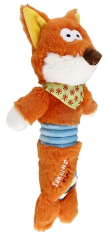 GiGwi Hundespielzeug, Plüschspielzeug für Hunde, süßes quietschendes Hundespielzeug, zum Spielen und Kuscheln, 30 cm (Fuchs)