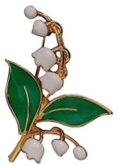 Générique - Broche bijou épingle fleur brin de muguet vert en acier inoxydable - Bijoux/Epingles