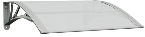 vidaXL Marquesina de Puerta, Toldo para Porche Ventana, Refugio de Lluvia Nieve, Marquesina Exterior, Policarbonato Gris y Transparente 80x75 cm