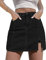 SMENG Jeans gonna da donna a vita alta, pantaloni estivi, elasticizzati, gonna corta, 1-nero, XL