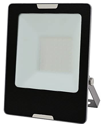 Hobaca Aluminium LED Strahler Außen 100w 4000k 8500LM Gefrorenes Glas LED Fluter IP65 wasserdicht Außenstrahler Flutlichtstrahler Scheinwerfer für Sportplatz Energieklasse Garten, Garage