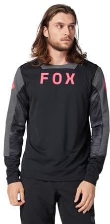Fox Racing Men's Defend Long Sleeve Jersey Shirt, Black Taunt, L