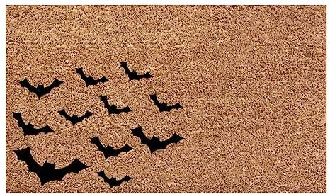 Outside Door Mat Door Mats Indoor Halloween Witch Coir Print Spooky Vibes Outdoor Front Door Mat Bats 23×16Inches
