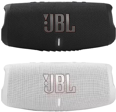 JBL Charge 5 - Waterproof Portable Bluetooth Speaker - Black/White (Pair)