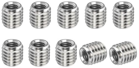 PATIKIL Rosca Adaptadores Manguito Reductora Tuerca, 10uds M10x1.5 Macho a M6x1.0 Hembra Reparación Inserto Tuerca Tornillo Reductor Conversión Inoxidable Acero 10mm
