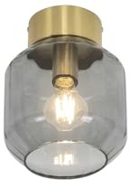 Qazqa Smart led Kleine Moderne Deckenleuchte, Deckenlampe - Stiklo - Gold, Rund, 2700K - 6500K, dimmbar, 17.5cm, Ideal als Küche lampe, Schlafzimmerlampe und Wohnzimmerlampe