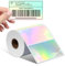 Phomemo 4 * 2 Holographic Silver thermische Etiketten, selbstklebende Aufkleber, Direkte thermische Aufkleber für Dankeskarte, Logo, Name, Preis, Adresse, QR Code, 500 Aufkleber, Silber Laser