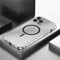 MVVKKY Metal Bumper Aluminium Frame Magnetic Case For iPhone 12 13 14 Pro Max Wireless Charging Lens Glass Protective Cover,Magnetic Sikver,For iPhone 13