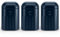 EHC Set of 3 Airtight Tea, Coffee & Sugar Food Storage Canisters Jars Set,Containers, Navy Blue