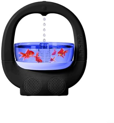 Anti-Schwerkraft-Luftbefeuchter, Wassertropfen-Luftbefeuchter mit Nachtlicht, Luftbefeuchter für Büro, Schlafzimmer, Schreibtisch (schwarz)