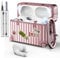 VISOOM Kompatibel mit Airpods Pro 2 Hülle 2022/2019 mit Reinigungsset Cute Suitcase Stoßfeste Schutzhülle Weiches TPU Case Cover mit Karabiner[Front-LED Sichtbar [Kabelloses Laden],Rosegold