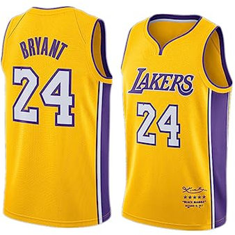 CLZWFZ Adult 12# 14# 23#23#24# 33# Basketball Jersey Unisex Ärmellose Basketball Tank Top Sport Futter T-Shirt Tank Top,24# Yellow,XL