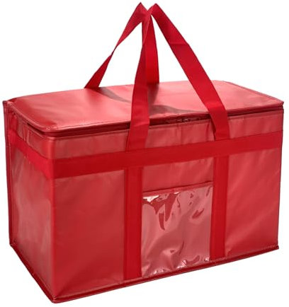 Yalin XXXL große isolierte Kühltasche, Styropor-Kühler, hält Lebensmittel heiß oder kalt, wiederverwendbare Doppelreißverschluss-Lebensmittel-Liefertasche für Lebensmitteleinkäufe, 58,4 cm B x 38,1 cm