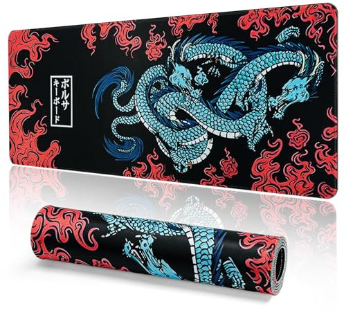 EFISH Gaming Mouse Mat Large Mouse Pad (31.5 x 11.8) Washable Laptop Desk Pad, Japanese Keyboard Pad, Non-Slip Rubber Base Desk Mat for Macbook, PC, Laptop, Office
