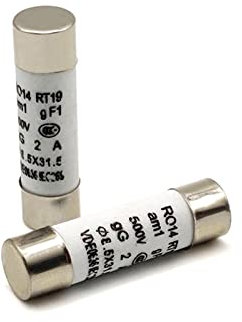 20 piezas R014 8,5x31MM tubo de cerámica de fusión rápida 1A 2A 6A 8A 10A 16A 20A 500V fusible for horno microondas fusible Solar Mini fusible automático(8.5x31.5,2A)