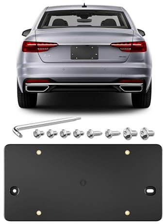Rear License Plate Bracket Holder for Audi A4 Sedan A4 allroad Quattro S4 Sedan 2009 2010 2011 2012 2013 2014 2015 2016 2017 2018 2019 2020 2021 2022 2023 2024 Plate Holder
