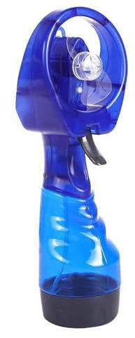 Deluxe Handheld Powered Water Misting Fan Spray Fan Mister Strong Wind Large Water Tank Personal Mister Sprayer Fan for Dorm, blue