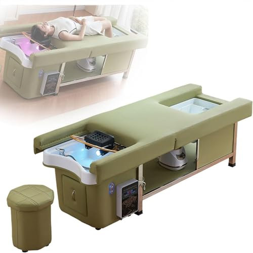 Lit Beauté Relevable Pour Shampoing,table Massagepour Spacommercial Aveccirculationd'eau À 360° Et Machine Fumigation 21L,température Constante 40° Et Thérapie Photothermique,rafraîchissant Doux